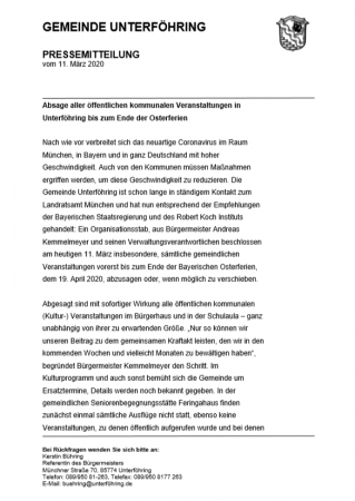 Corona Info Gemeinde 20200312